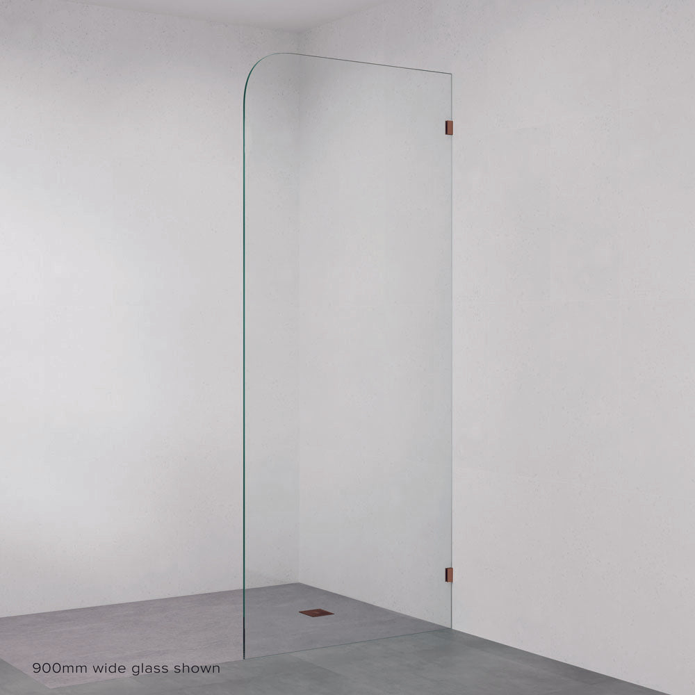 Curved Shower Panel - Brushed Copper