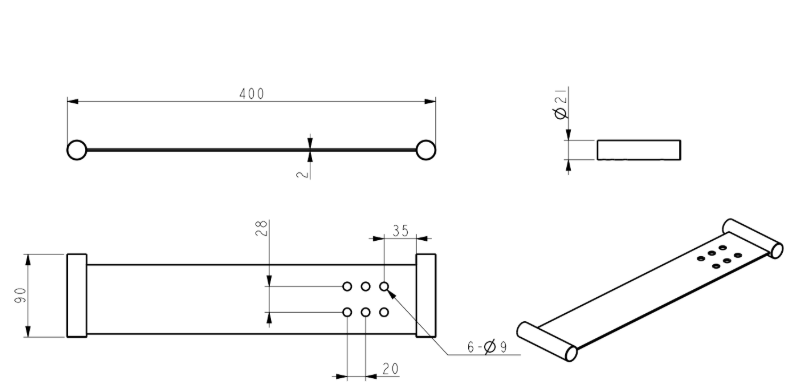 Mica Stainless Shelf - 400mm
