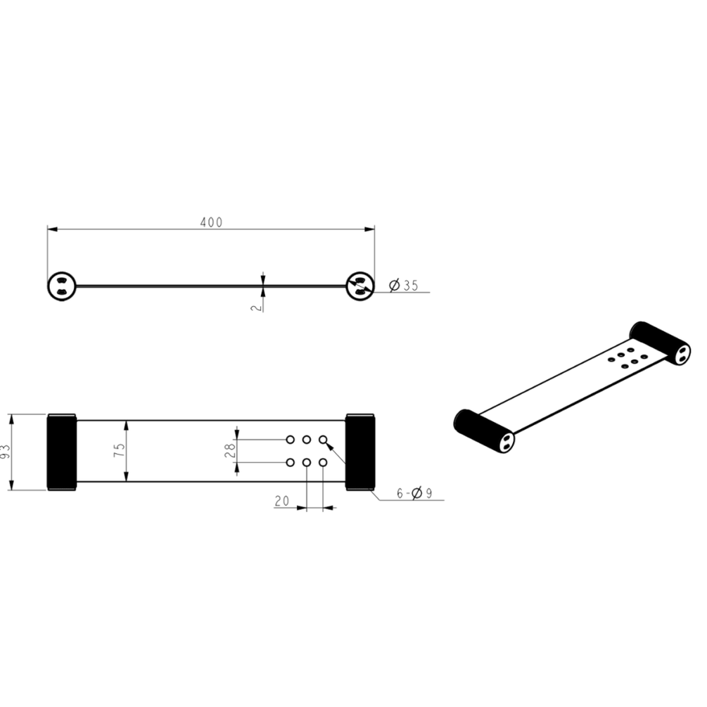 Mica Fluted Stainless Shelf - 400mm