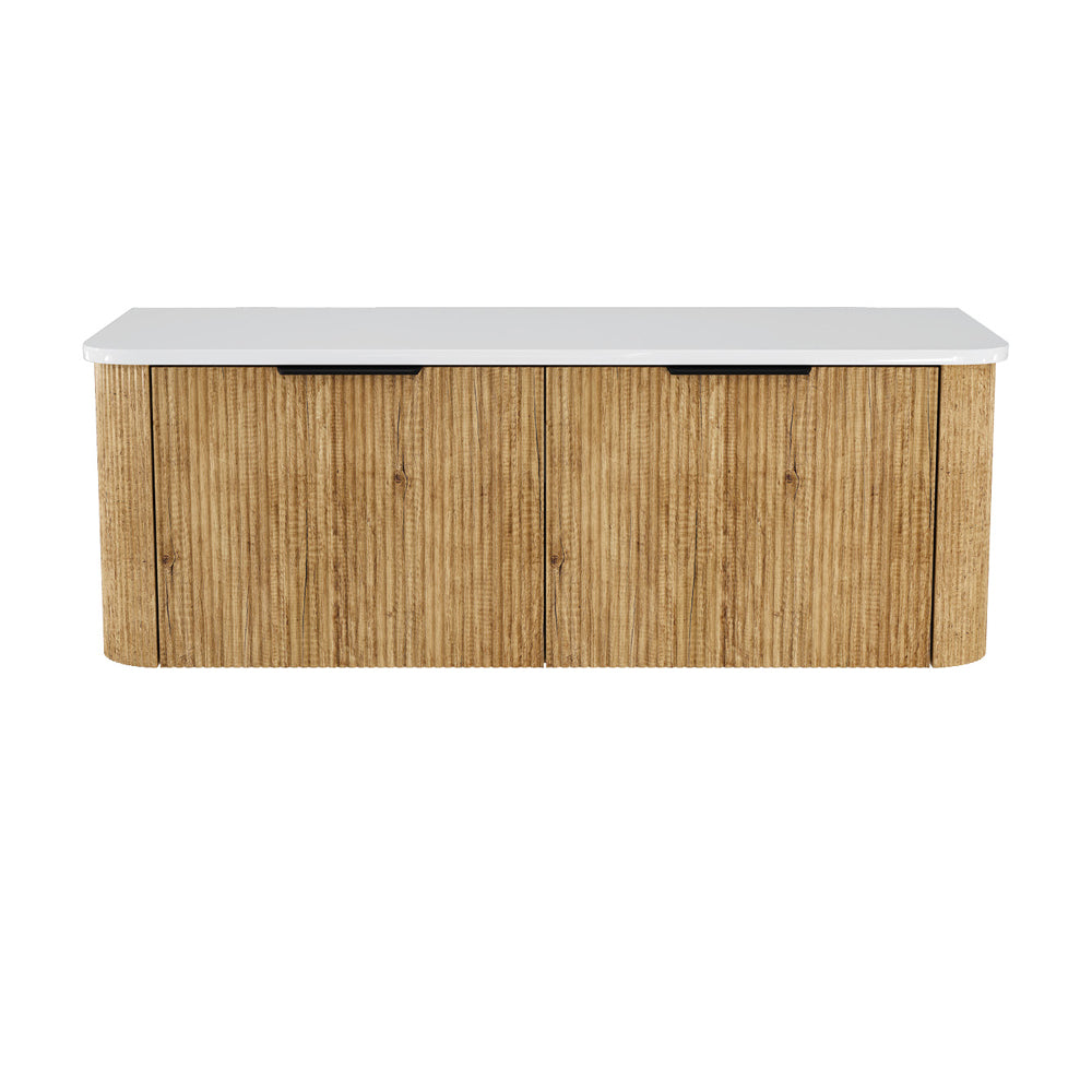 Minka Curved Scandi Oak 1200 Wall Hung Cabinet