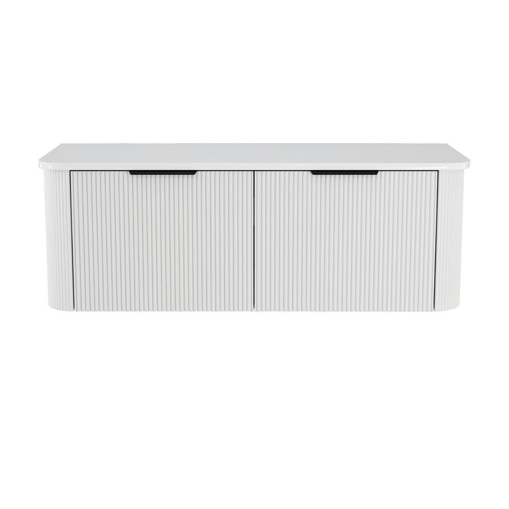 Minka Curved Satin White 1200 Wall Hung Cabinet