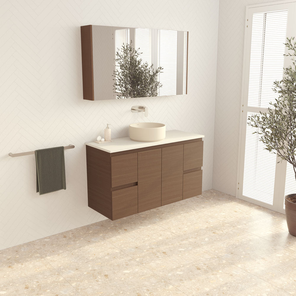 Edge Walnut  1200 Wall-Hung Cabinet