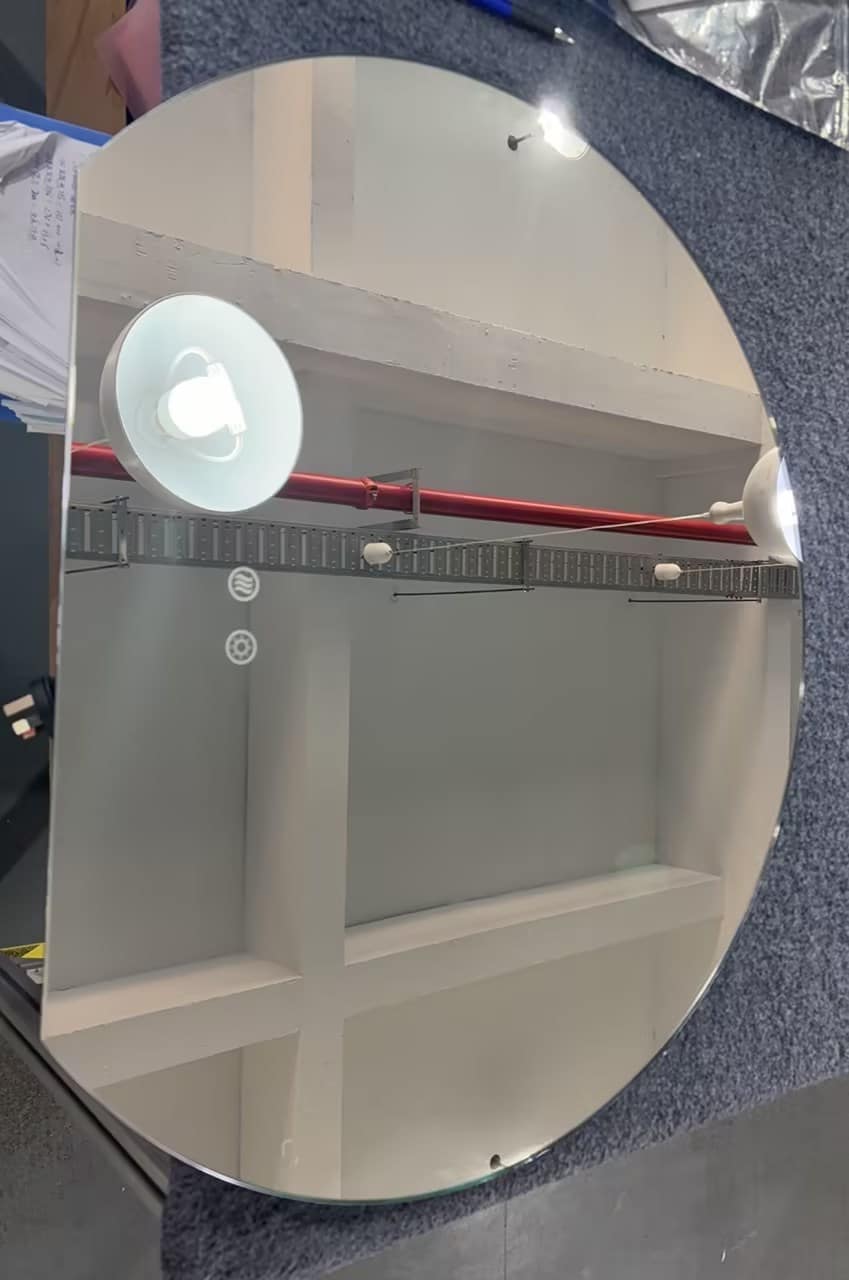 Modern Crescent Moon Wall LED Mirror 90cm x 100cm Backlit Frameless