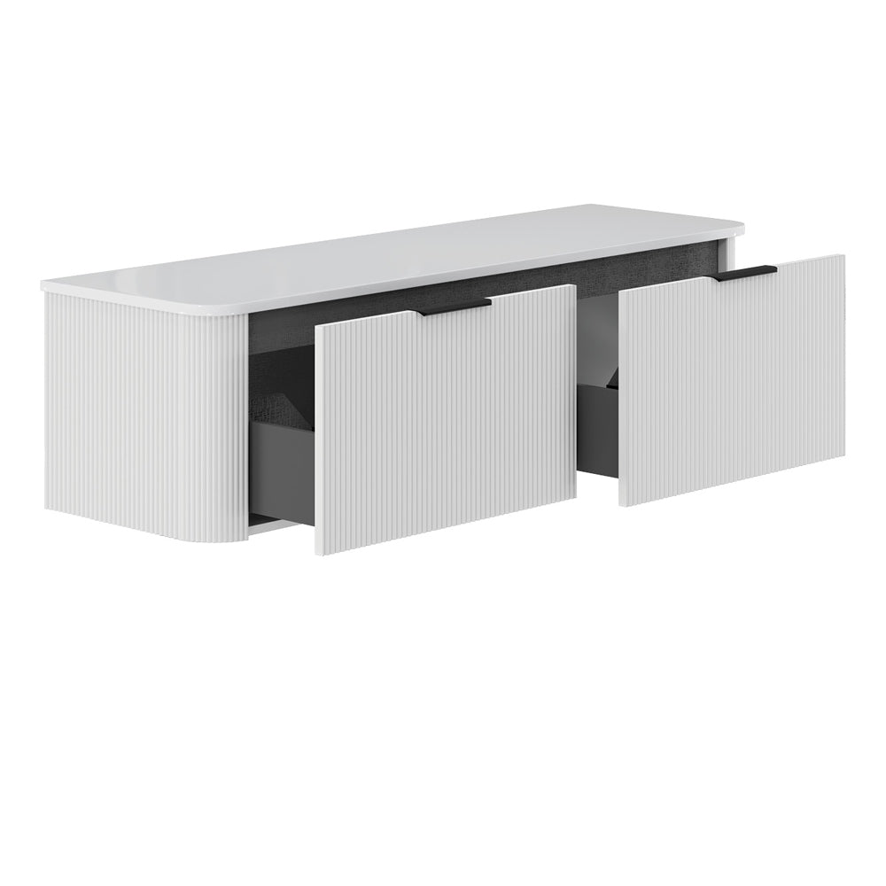 Minka Curved Satin White 1500 Wall Hung Cabinet