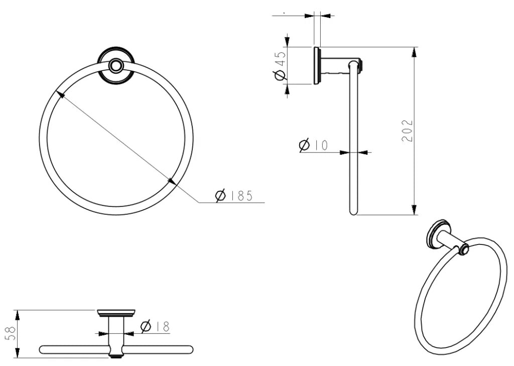 Bella Vista Mica Heritage Towel Ring
