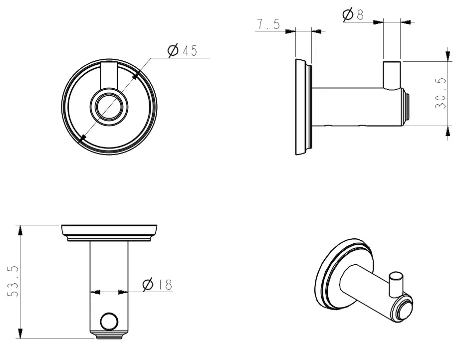 Bella Vista Mica Heritage Robe Hook