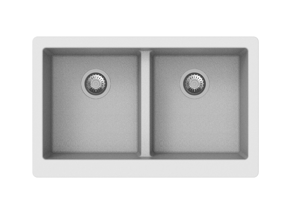 864x540x229mm White Granite Butler Sink Double Bowls Farmhouse Kitchen ...
