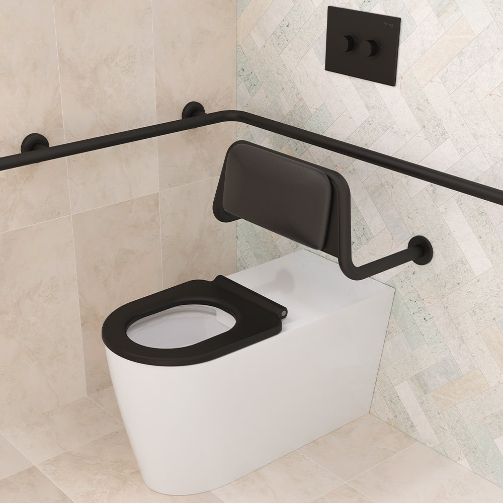 Care Back Rest with Cushion Plate, Matte Black