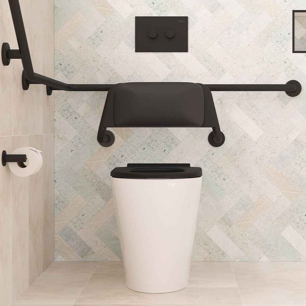 Care Back Rest with Cushion Plate, Matte Black