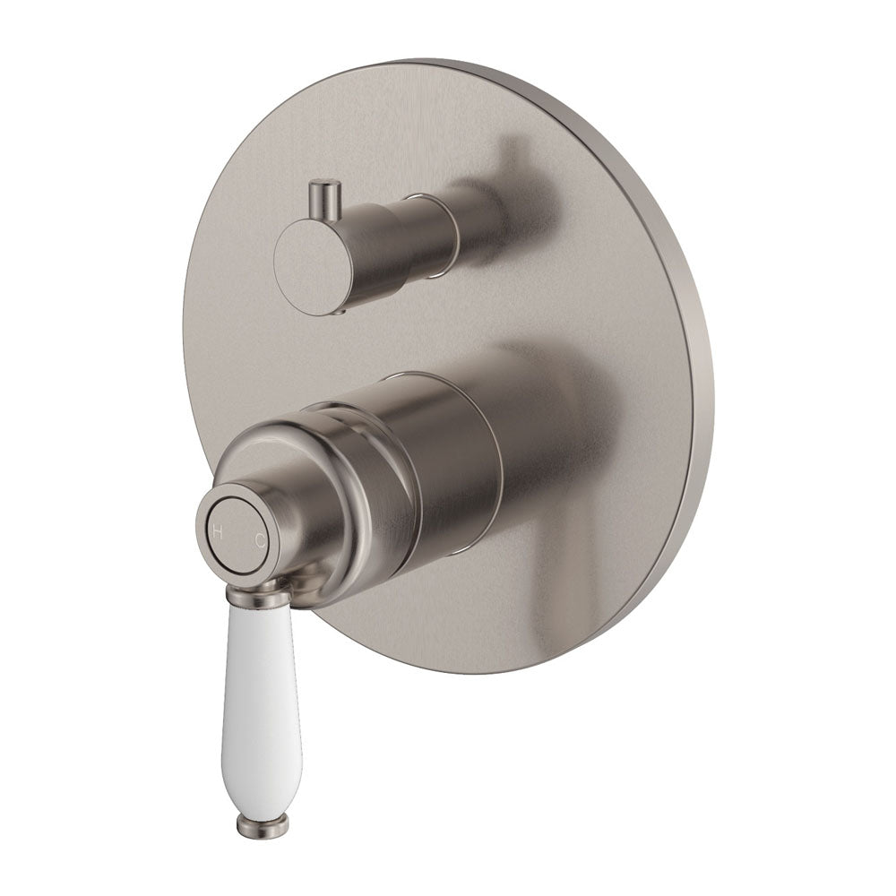 Eleanor Wall Diverter Mixer - Brushed Nickel / Ceramic