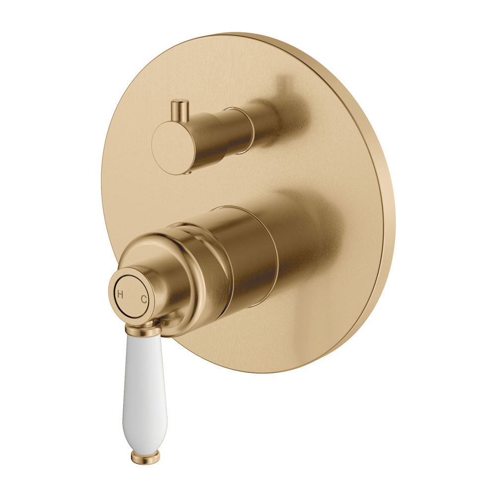 Eleanor Wall Diverter Mixer - Urban Brass / Ceramic