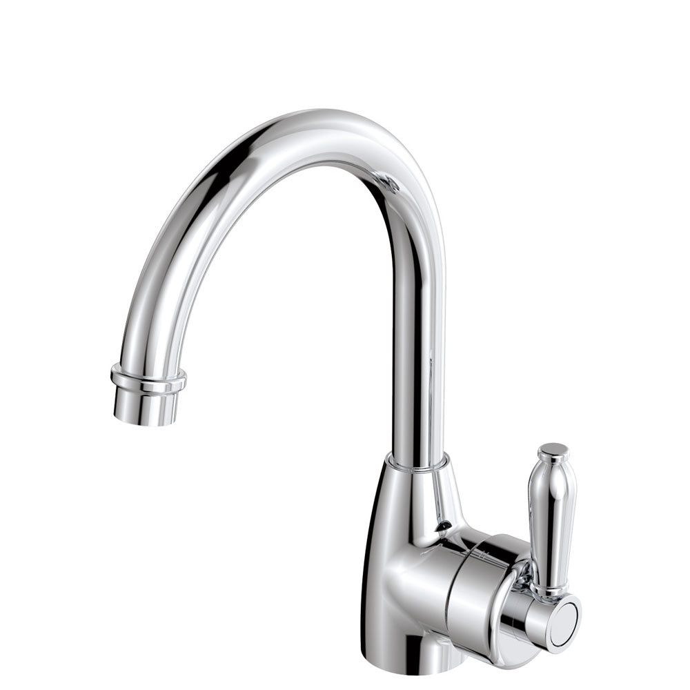 Eleanor Gooseneck Basin Mixer - Chrome / Chrome