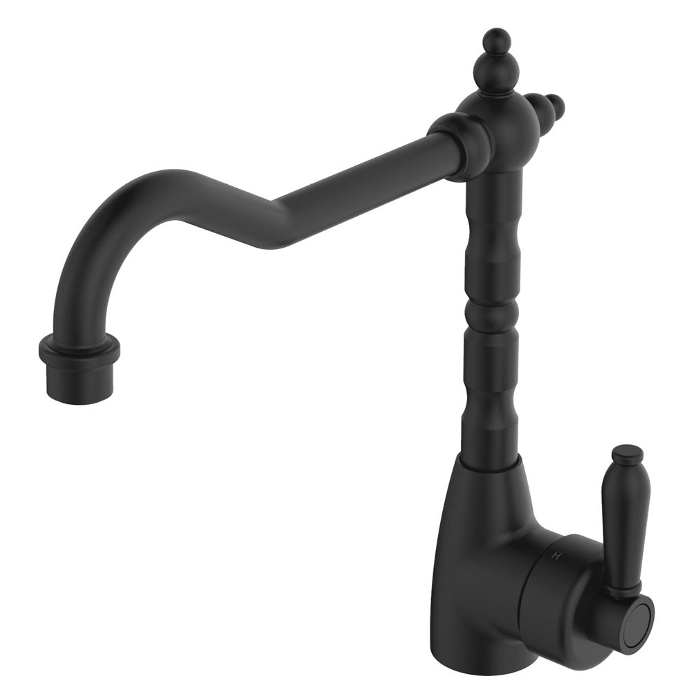 Eleanor Shepherds Crook Sink Mixer - Matte Black / Matte Black