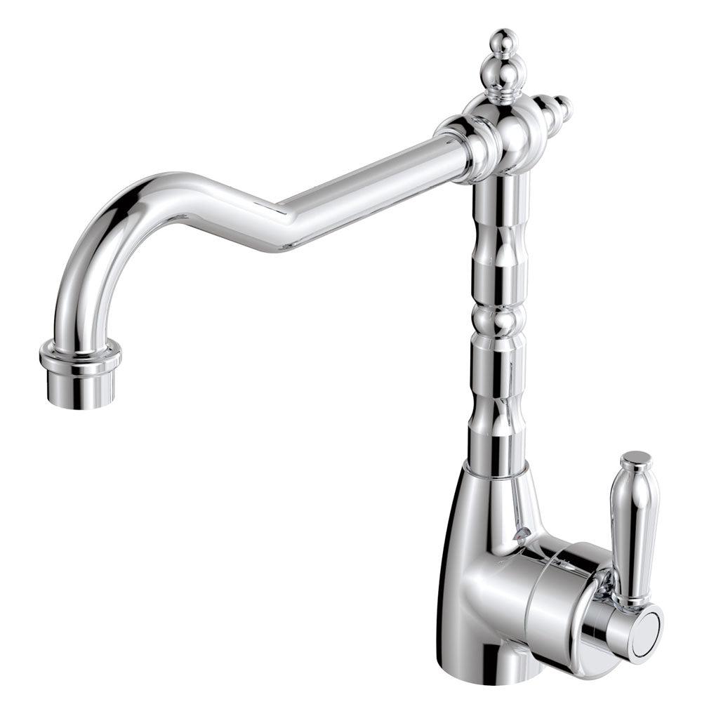 Eleanor Shepherds Crook Sink Mixer - Chrome / Chrome