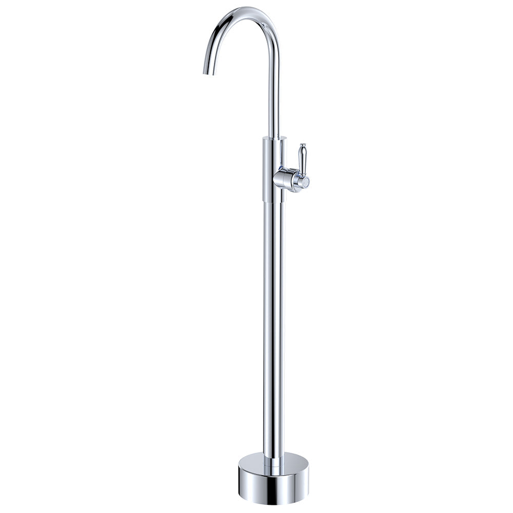 Eleanor Floor Mounted Basin/Bath Mixer - Chrome / Chrome
