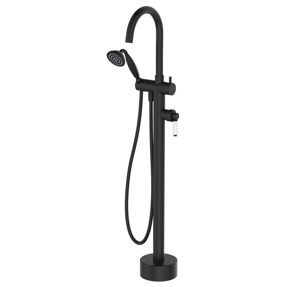 Eleanor Floor Mixer & Shower - Matte Black / Ceramic
