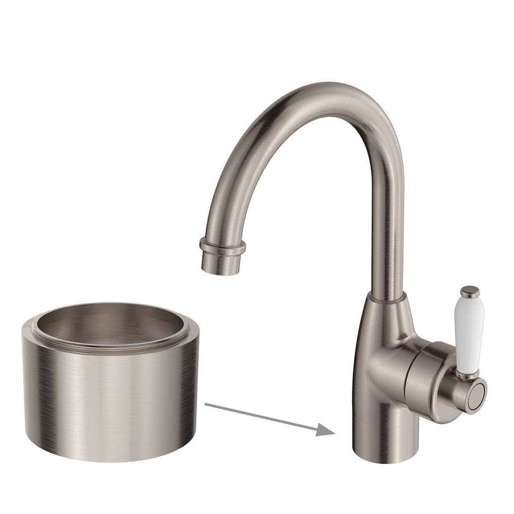 Eleanor 30mm Base Riser for Basin Mixers - Brushed Nickel
