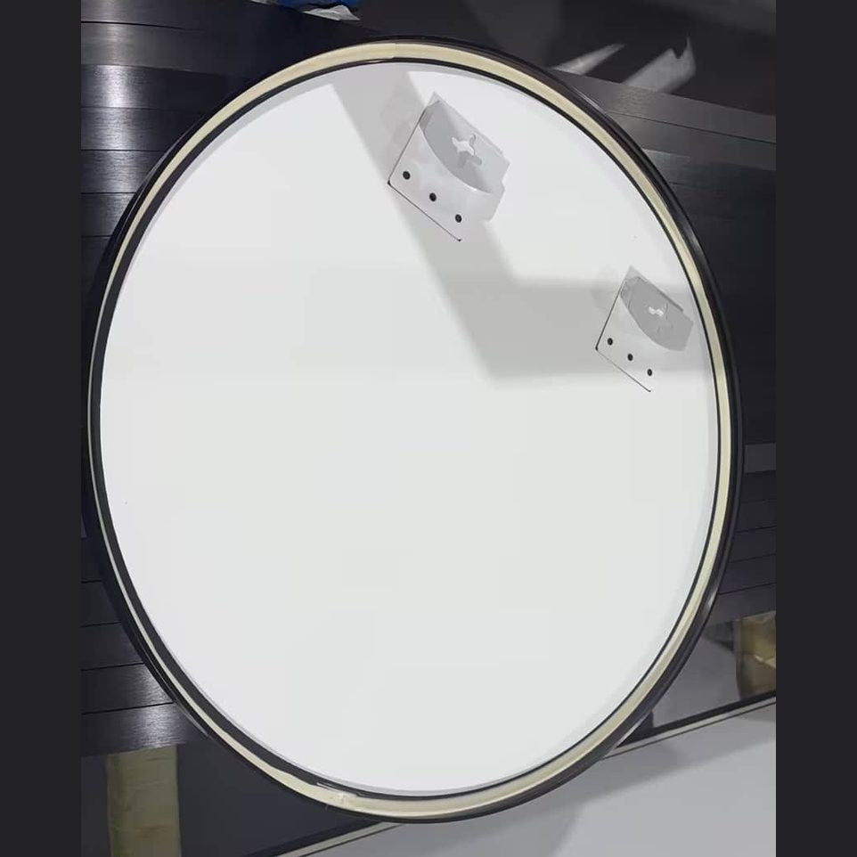 Modern Round Wall Mirror – Black or Rose Gold Aluminium Frame