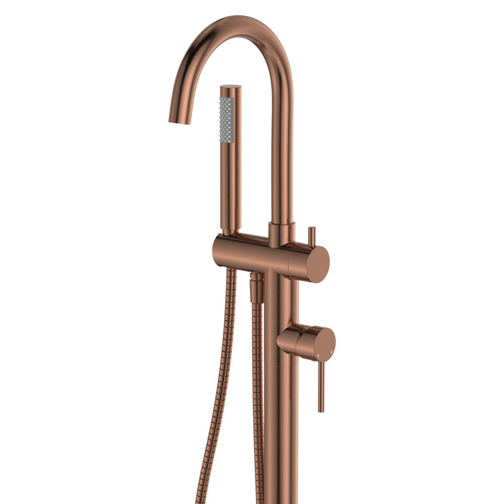 Kaya Floor Mounted Bath Mixer With Hand Shower