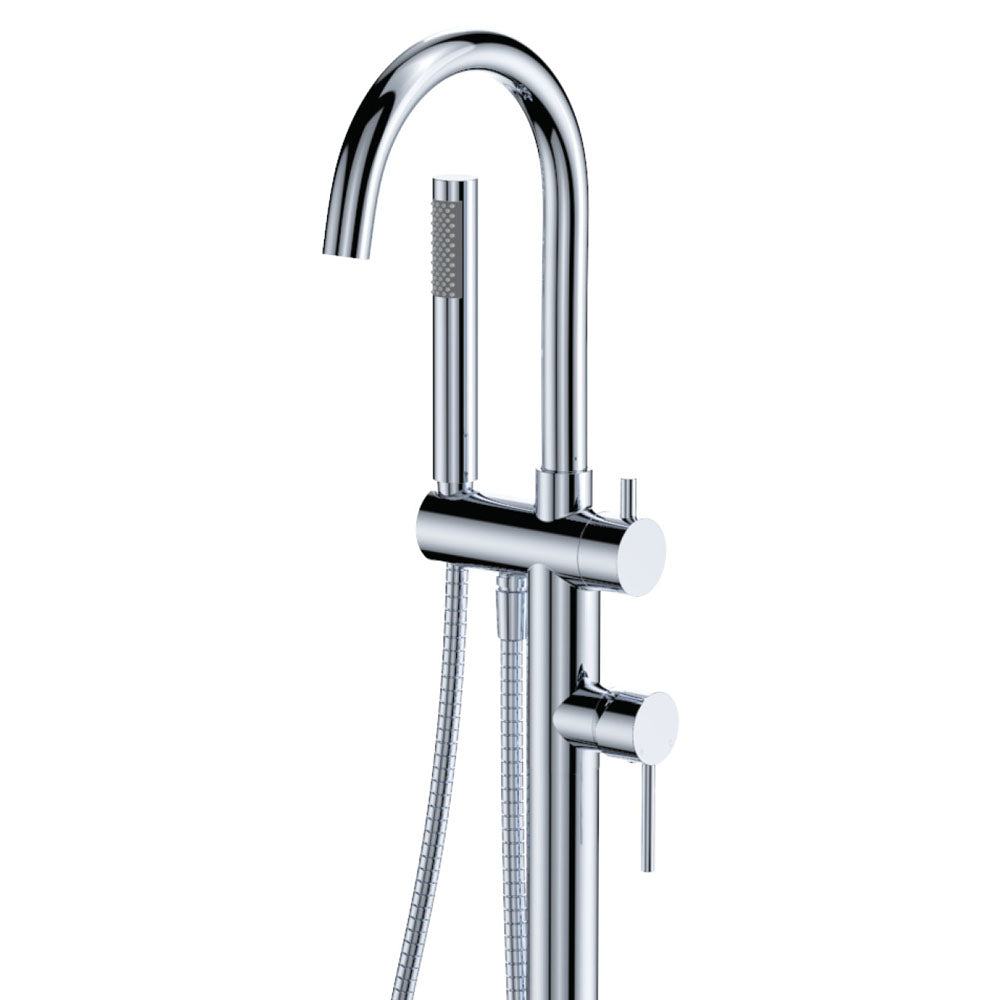 Kaya Floor Mounted Bath Mixer With Hand Shower
