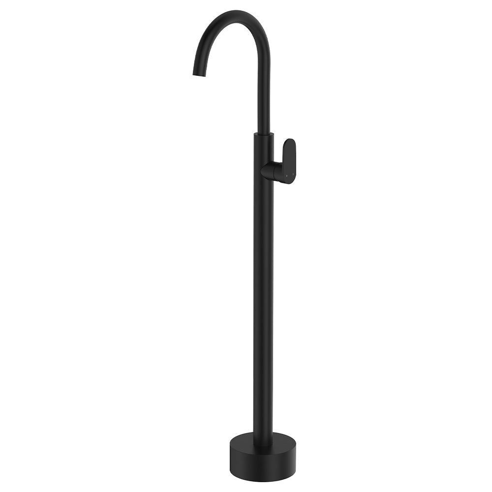 Empire Slim Floor Mounted Basin/Bath Mixer - Matte Black
