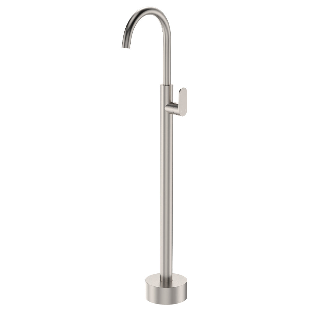 Empire Slim Floor Mounted Basin/Bath Mixer - Brushed Nickel