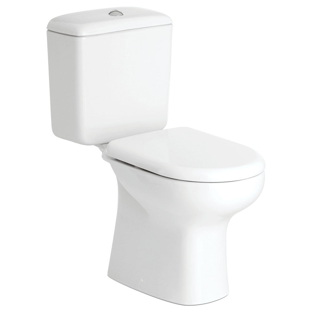 RAK Liwa White Close-Coupled Toilet Suite, Alpine White with P-Trap