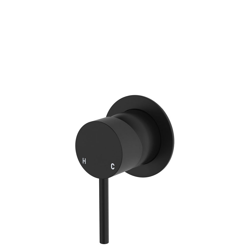 Kaya Wall Mixer, Small Round Plate - Matte Black