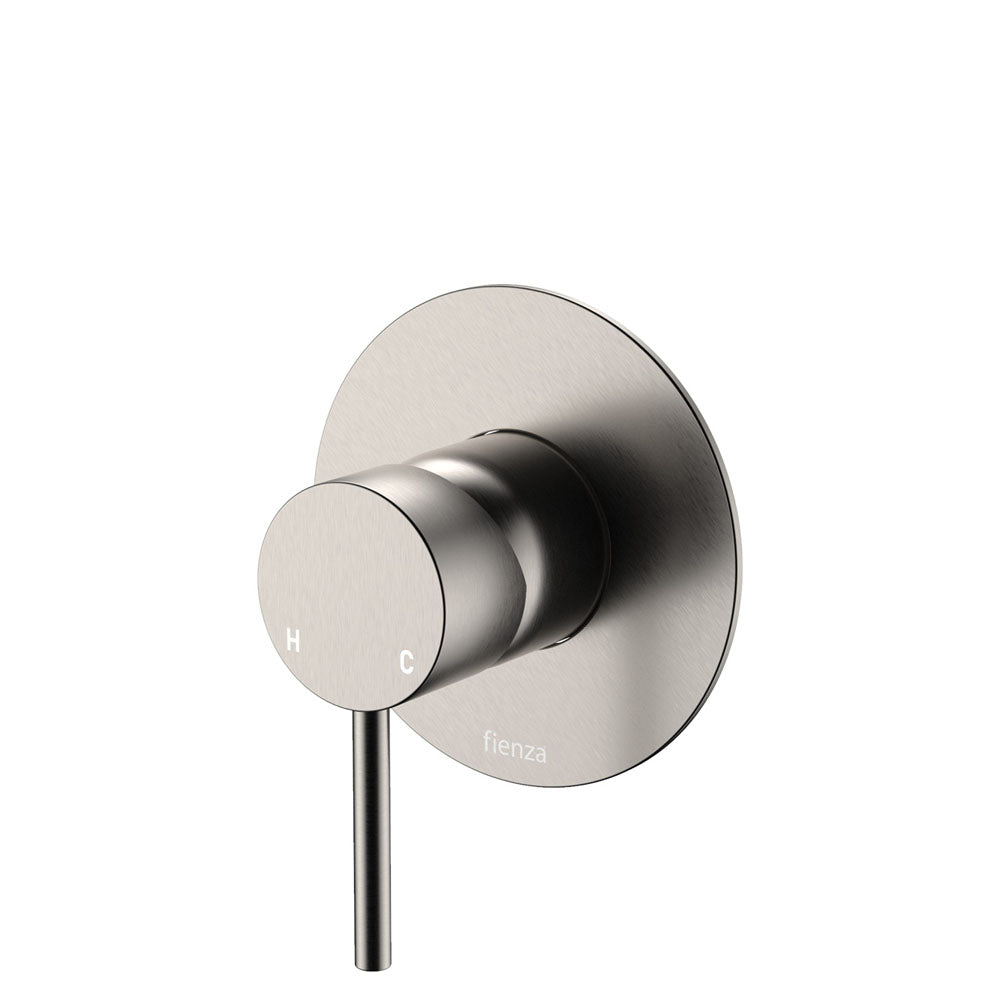 Kaya Wall Mixer, Large Round Plate - Brushed Nickel