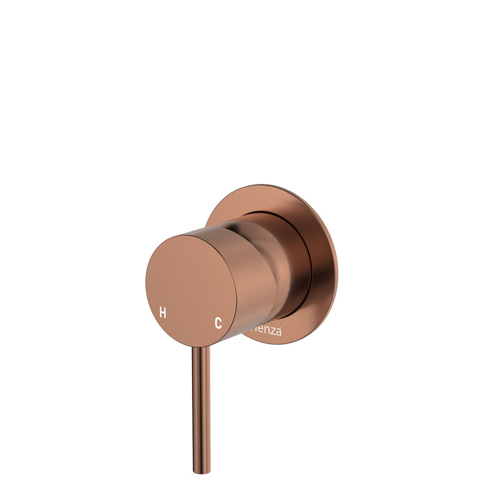 Kaya Wall Mixer, Small Round Plate - Brushed Copper