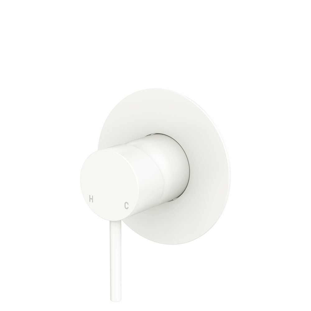 Kaya Wall Mixer, Large Round Plate - Matte White