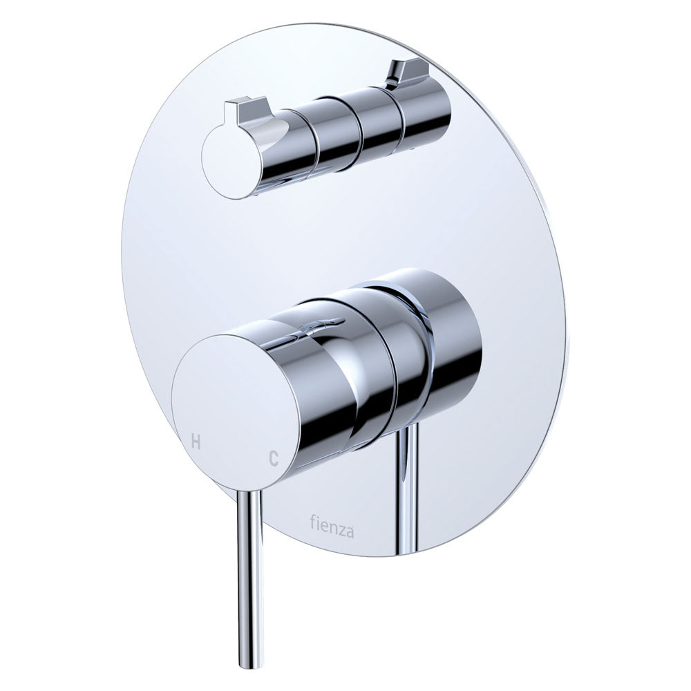Kaya Wall Diverter Mixer, Large Round Plate - Chrome