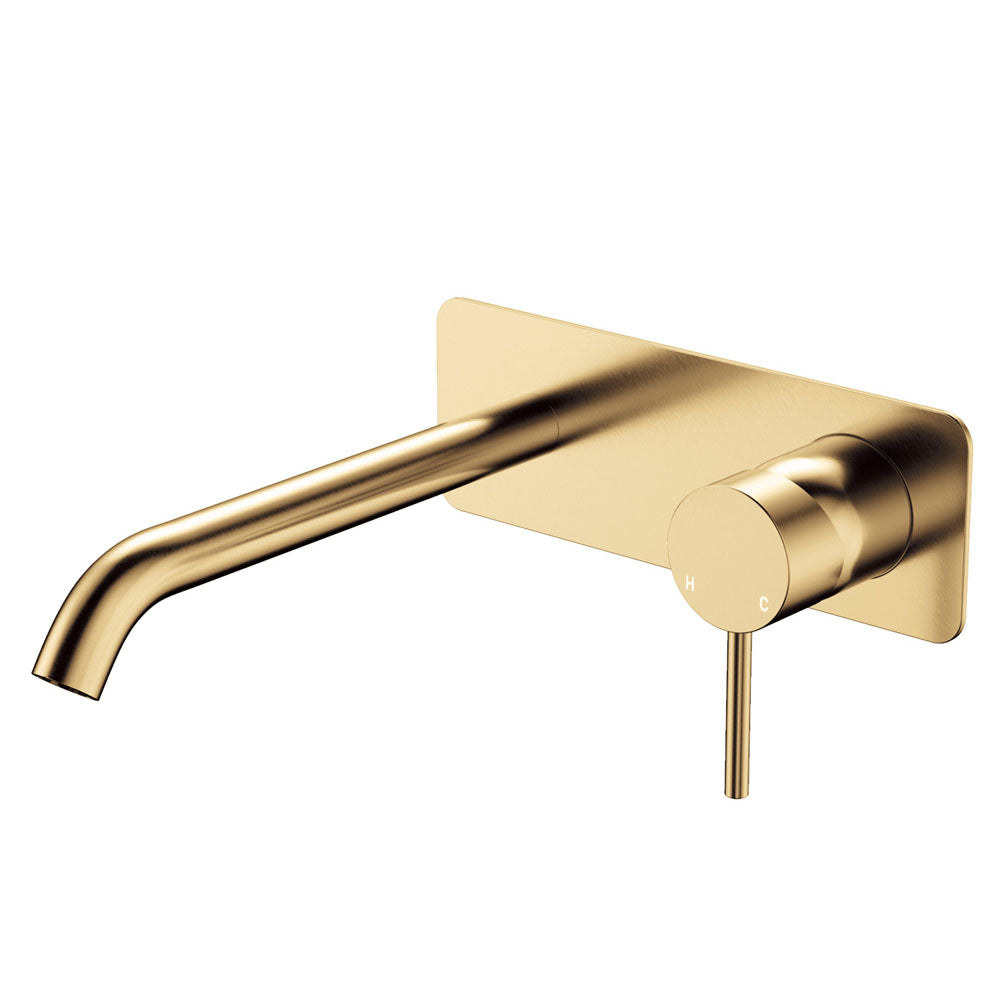 Kaya Basin/Bath Wall Mixer Set, Rectangular Plate, 200mm Outlet - Urban Brass