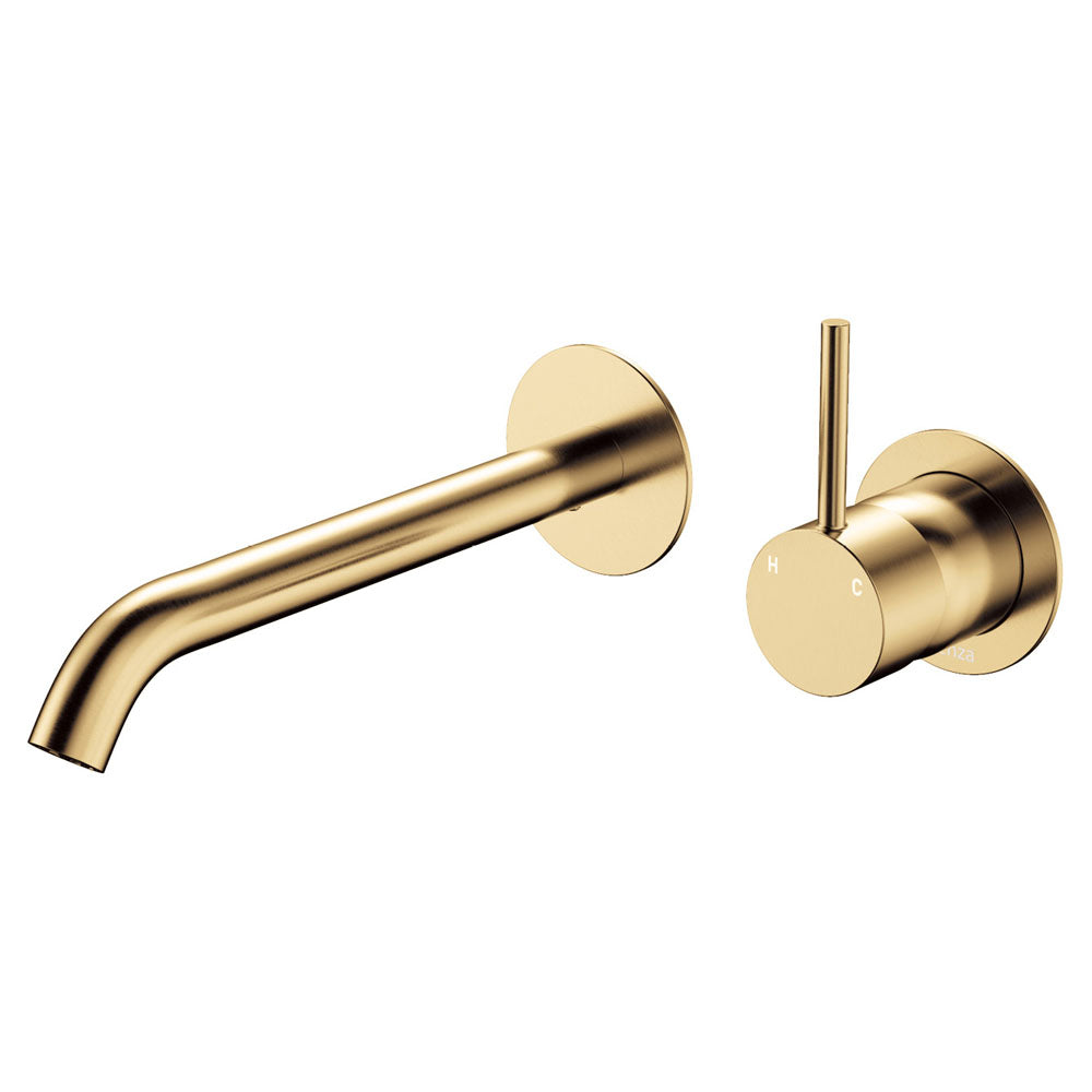Kaya Up Basin/Bath Wall Mixer Set, Round Plates, 200mm Outlet - Urban Brass
