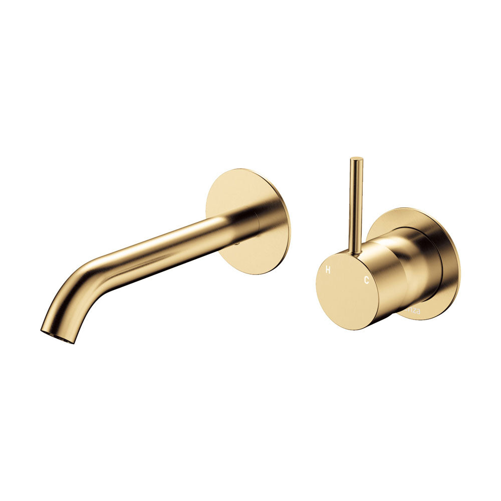 Kaya Up Basin/Bath Wall Mixer Set, Round Plates, 160mm Outlet - Urban Brass