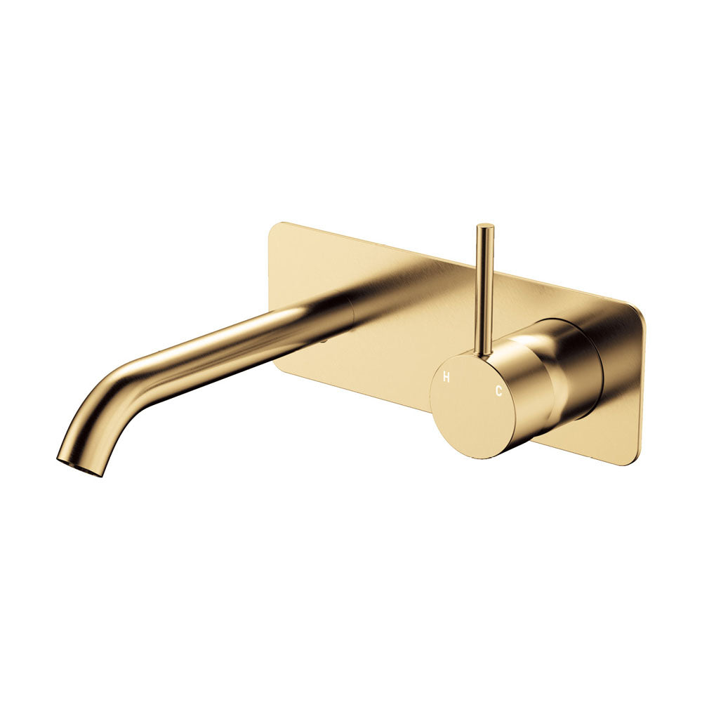 Kaya Up Basin/Bath Wall Mixer Set, Rectangular Plate, 160mm Outlet - Urban Brass