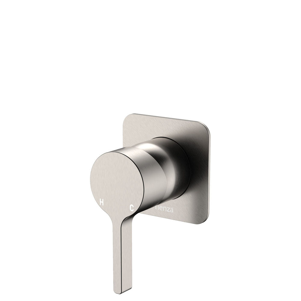 Sansa Wall Mixer, Square Plate - Brushed Nickel