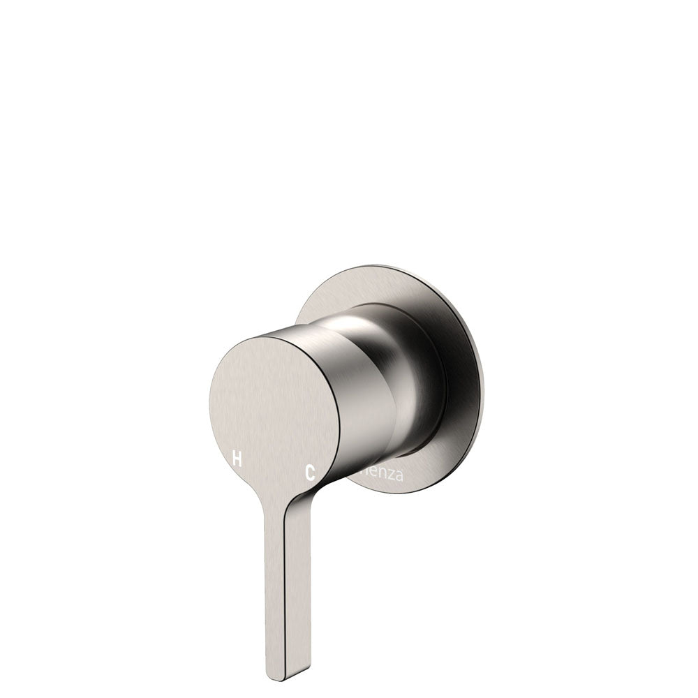 Sansa Wall Mixer, Small Round Plate - Brushed Nickel