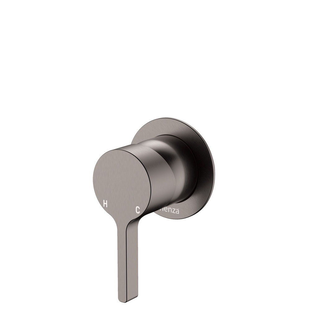 Sansa Wall Mixer, Small Round Plate - Gun Metal