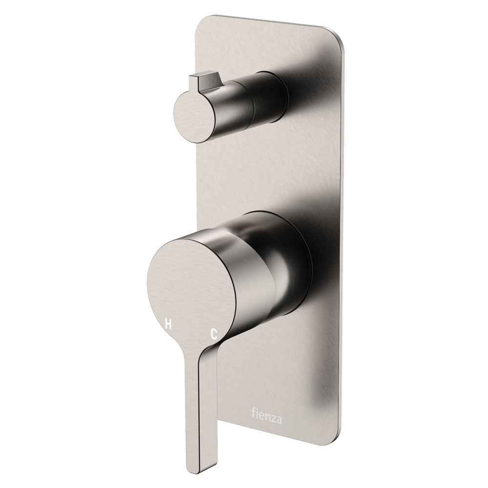Sansa Wall Diverter Mixer, Rectangular Plate - Brushed Nickel