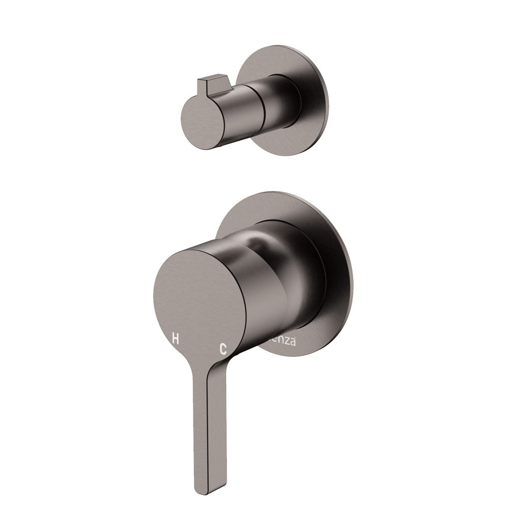 Sansa Wall Diverter Mixer, Small Round Plates - Gun Metal