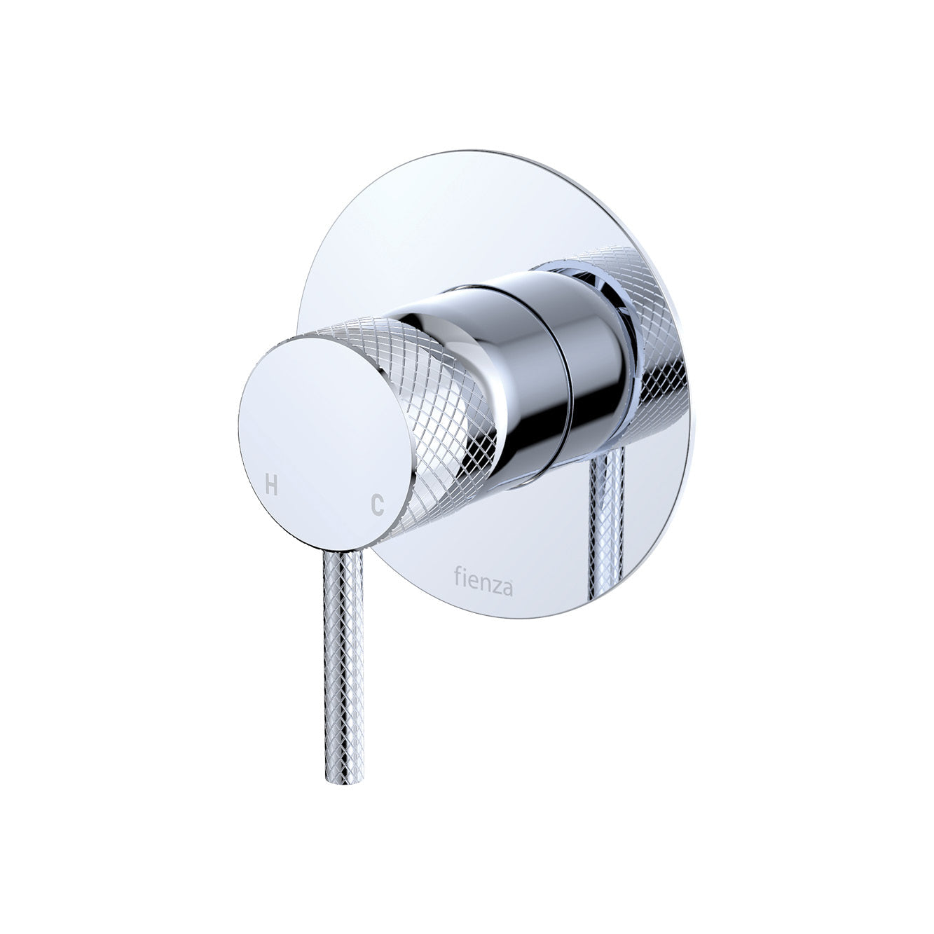 Axle Wall Mixer, Large Round Plate - Chrome