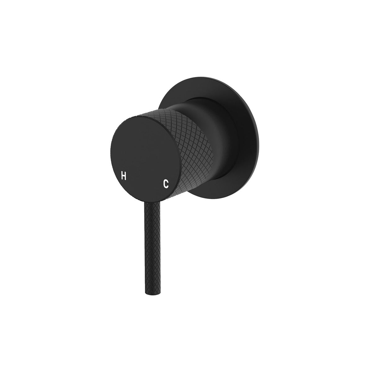Axle Wall Mixer, Small Round Plate - Matte Black