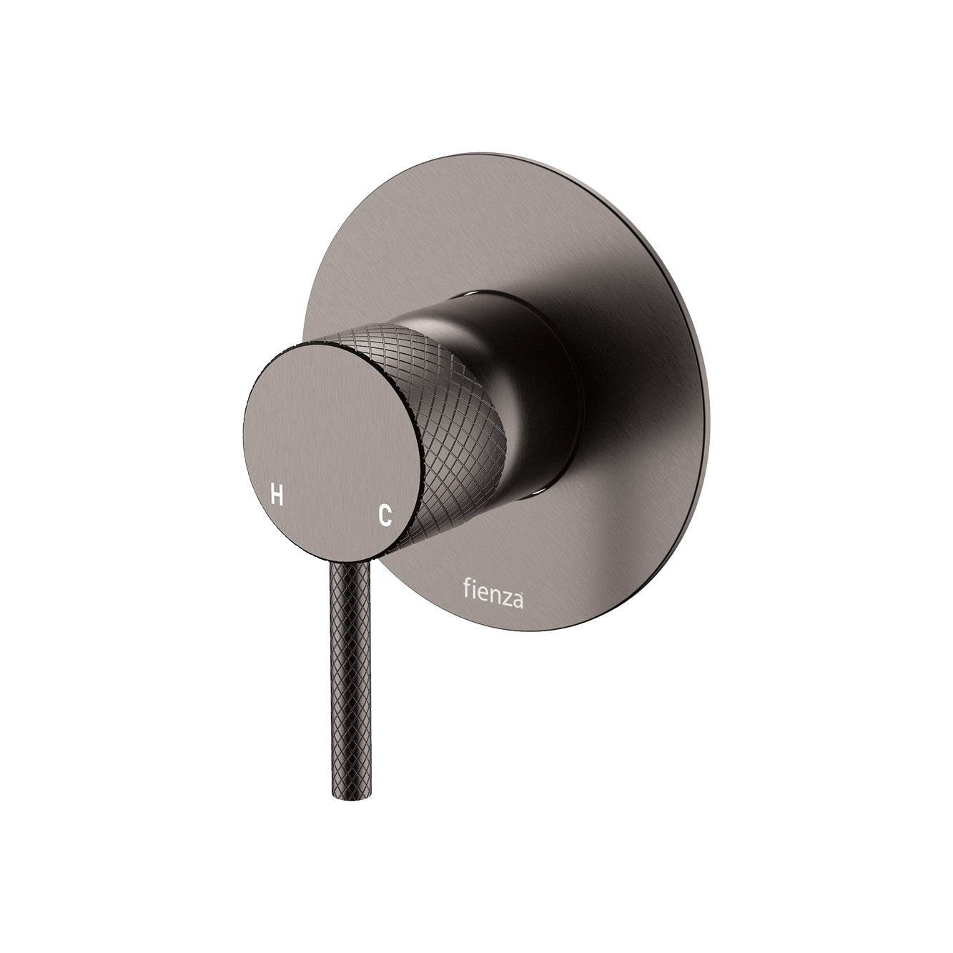 Axle Wall Mixer, Large Round Plate - Gun Metal