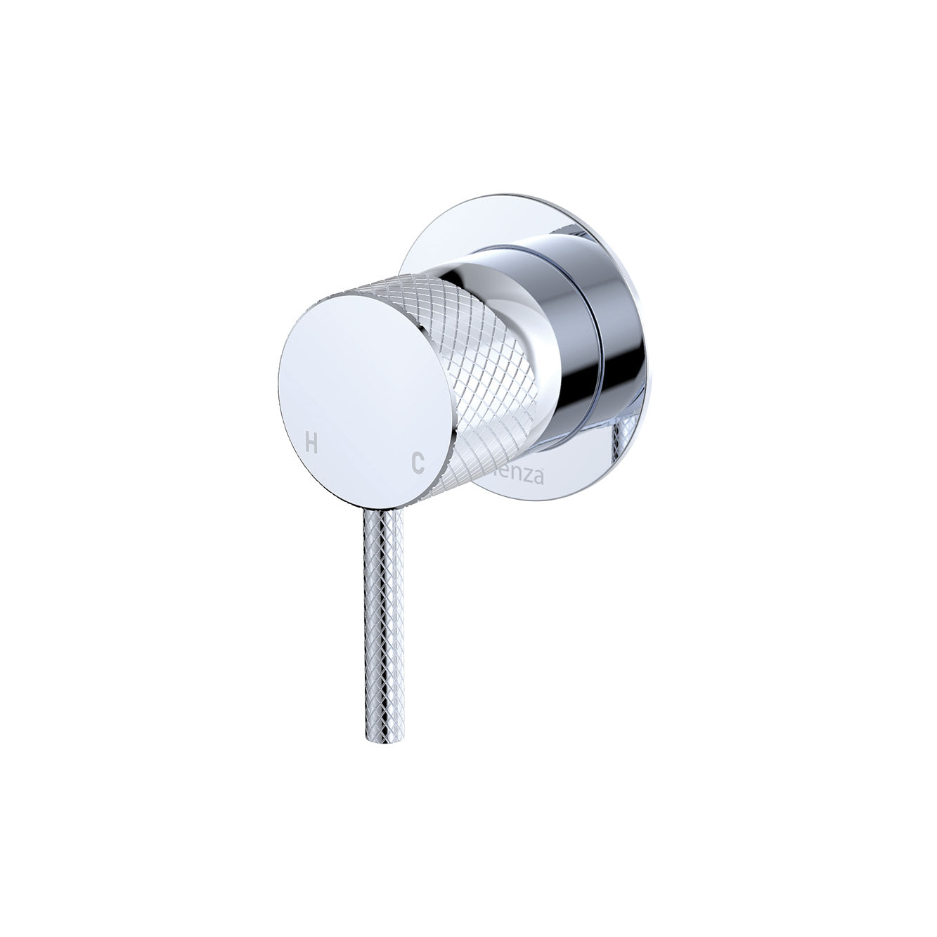 Axle Wall Mixer, Small Round Plate - Chrome