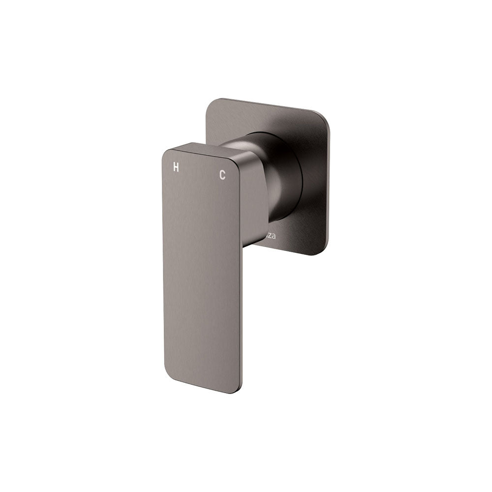 Tono Wall Mixer, Square Plate - Gun Metal