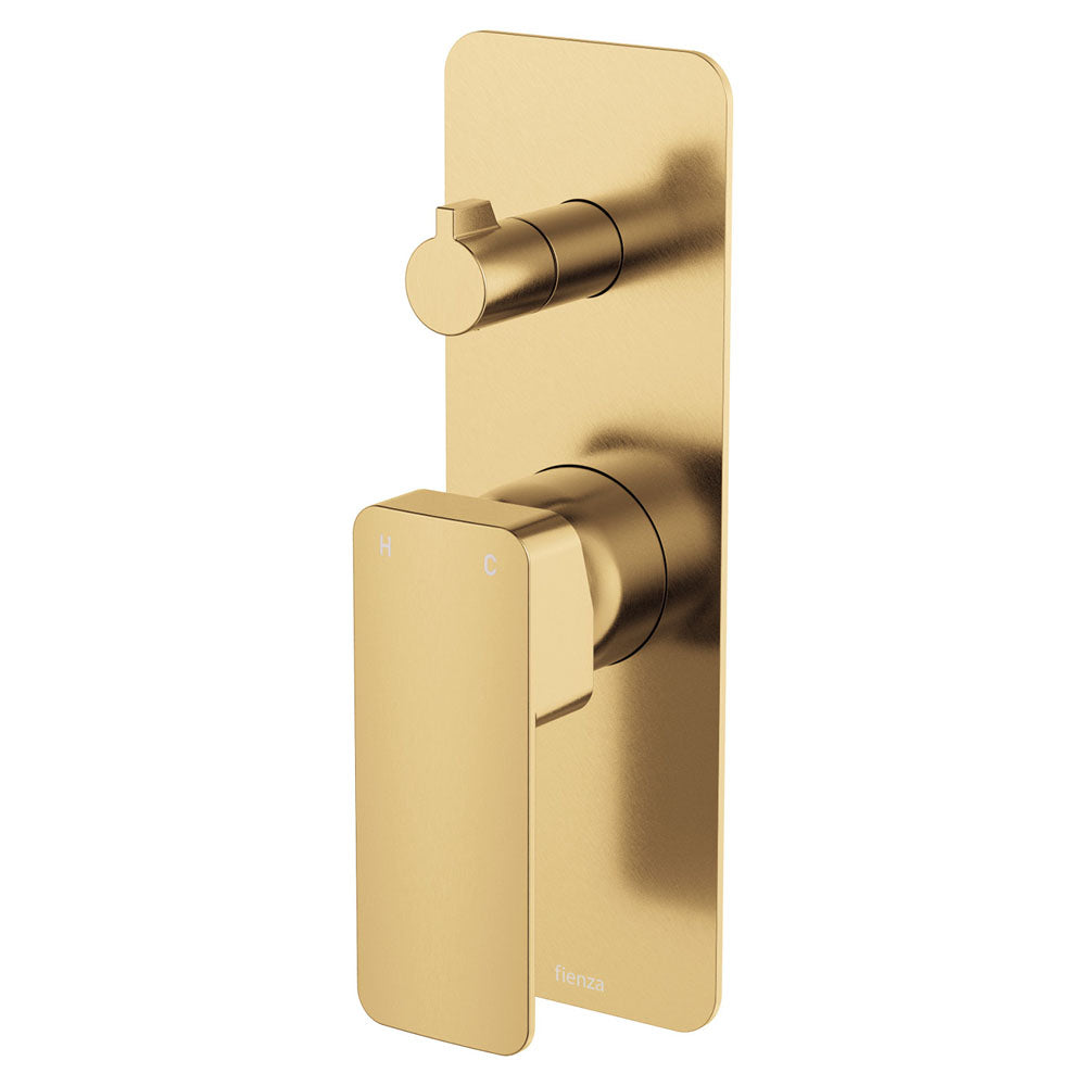 Tono Wall Diverter Mixer, Rectangular Plate - Urban Brass