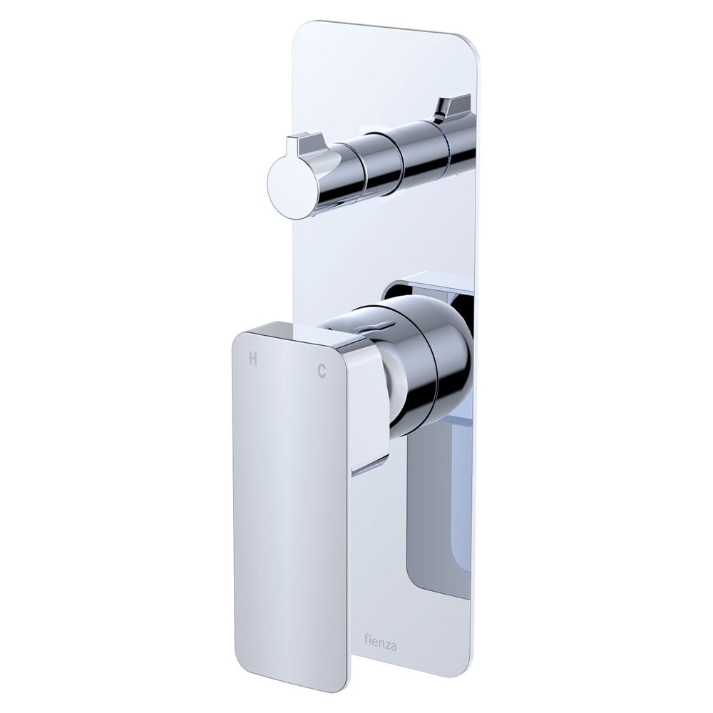Tono Wall Diverter Mixer, Rectangular Plate - Chrome