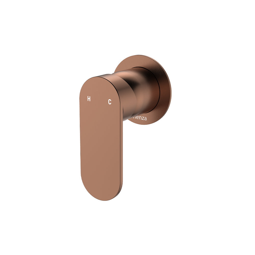 Empire Slim Wall Mixer, Round Plate - Brushed Copper