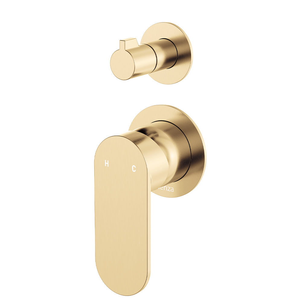 Empire Slim Wall Diverter Mixer, Small Round Plates, Vertical - Urban Brass
